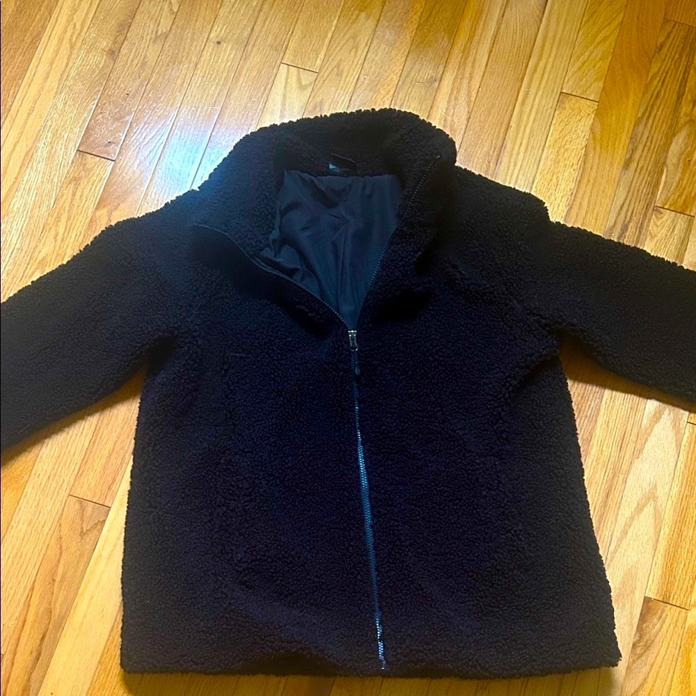 Black Fleece Zip-Up Jacket